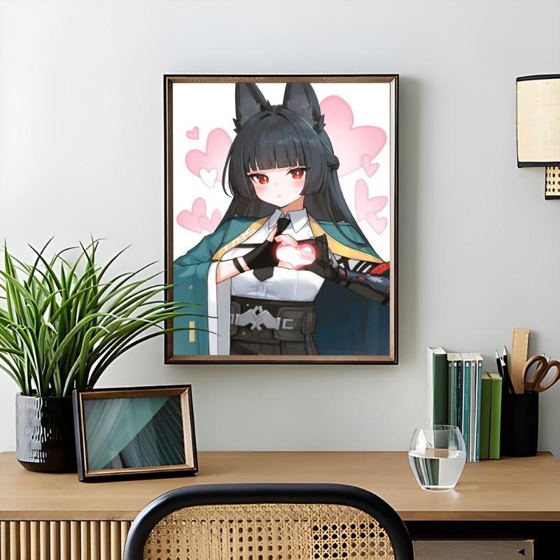 Hoshimi Miyabi Zone Zero Kawaii Girl Poster Sticky Wall Art Printing Waterproof Home Living Bed Room Bar Hallway Aesthetic Decor