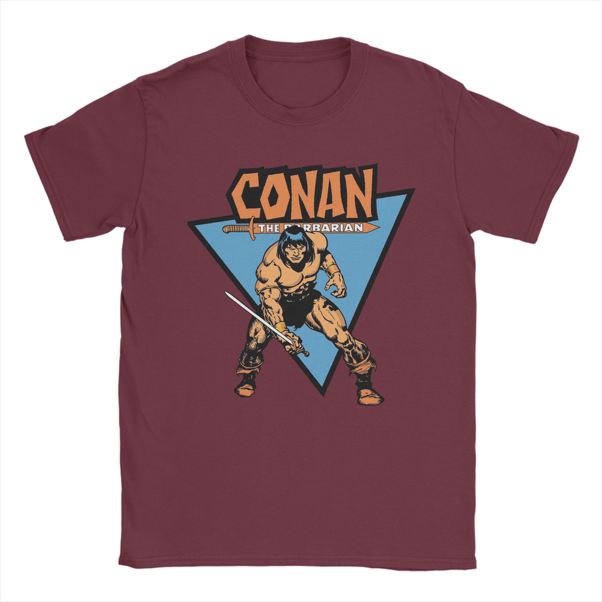 XIXI Fashion Heren T-shirts Conan de Barbaar Vintage Retro Vrije Tijd 100% Katoen T-shirt Korte Mouw Cartoon Manga T-shirt Ronde Hals Kleding Bedrukt XL