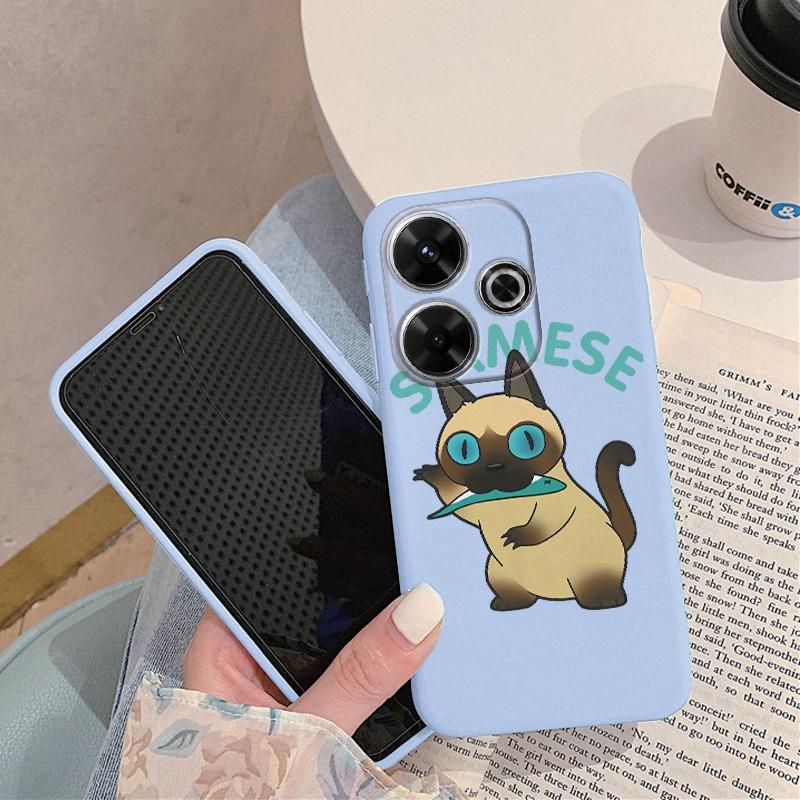 

Мягкий силиконовый чехол Siamese Cat для Samsung A55 M35 S24 Xiaomi Redmi Note 13 Pro 13C 14T Poco C65 iPhone Huawei Honor 200 Lite Realme противоударный чехол Samsung Galaxy M12