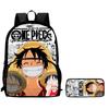 Cartoon ONE PIECE 2Pcs Set Mochila Lightweight Large Capacity Front Pocket School Backpack with Pencil Case for Boys Girls Trip