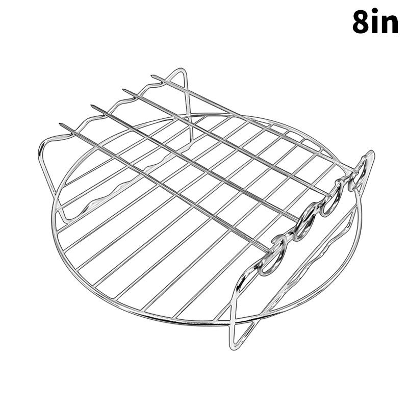 

Противень для выпечки шампуры фритюрница держатель из нержавеющей стали решетка для барбекю двухслойный гриль противень для выпечки сменные кухонные принадлежности для барбекю 8 inch 4 pins
