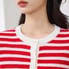JESSIE Women's Retro Striped Short Knit Cardigan
