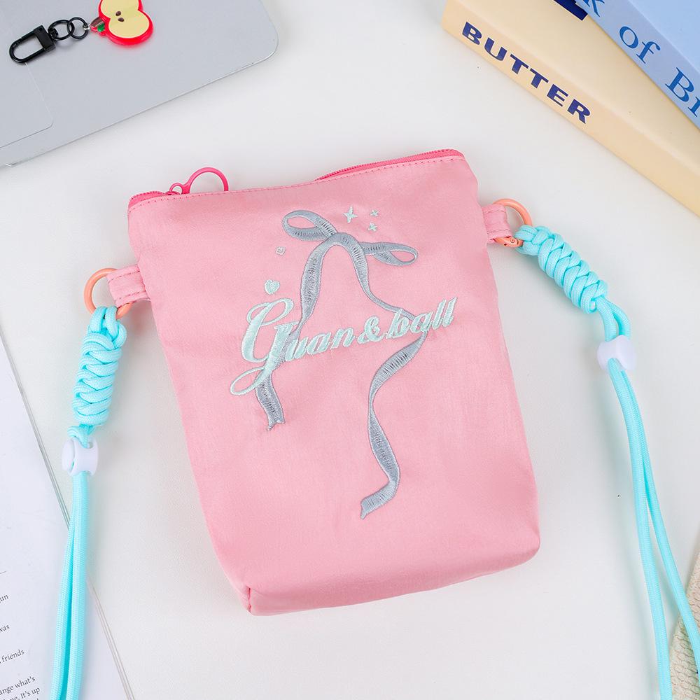 2025 Дофаминовая сумка-бант через плечо для мобильного телефона - Стильная маленькая сумка на молнии для поездок