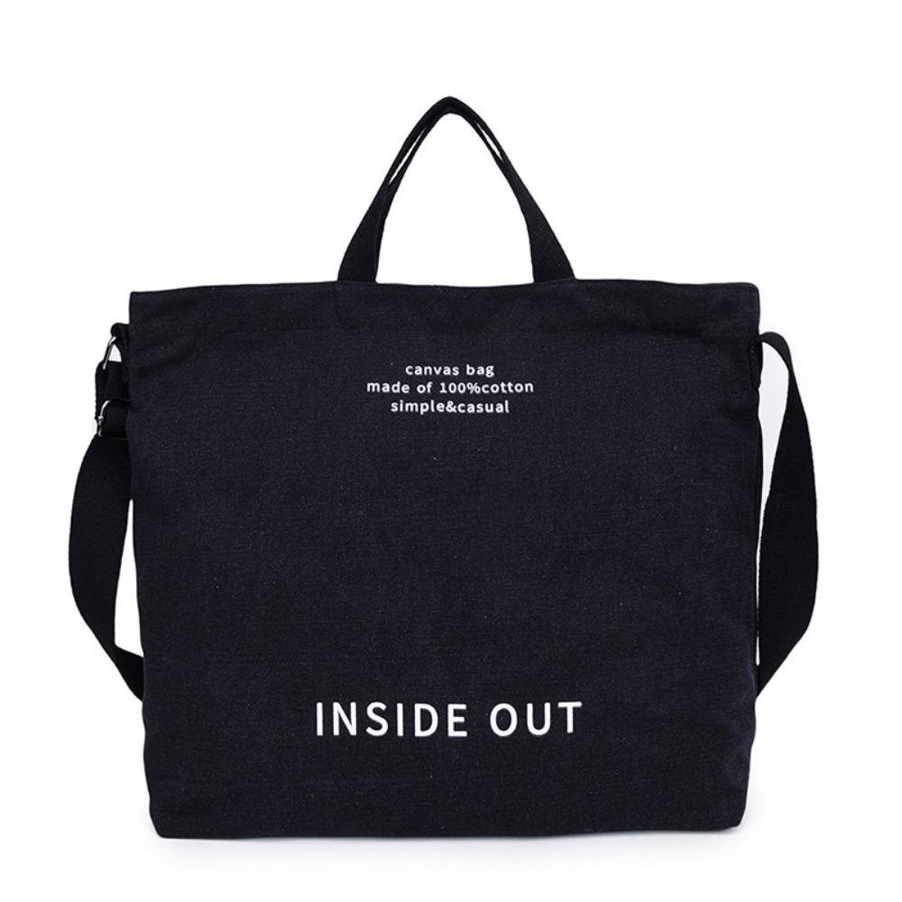 

Upgrade Canvas Shoulder Tote Bag Large Capacity Zipper Students Book Bag Casual Solid Color Handbags Birthday Gifts