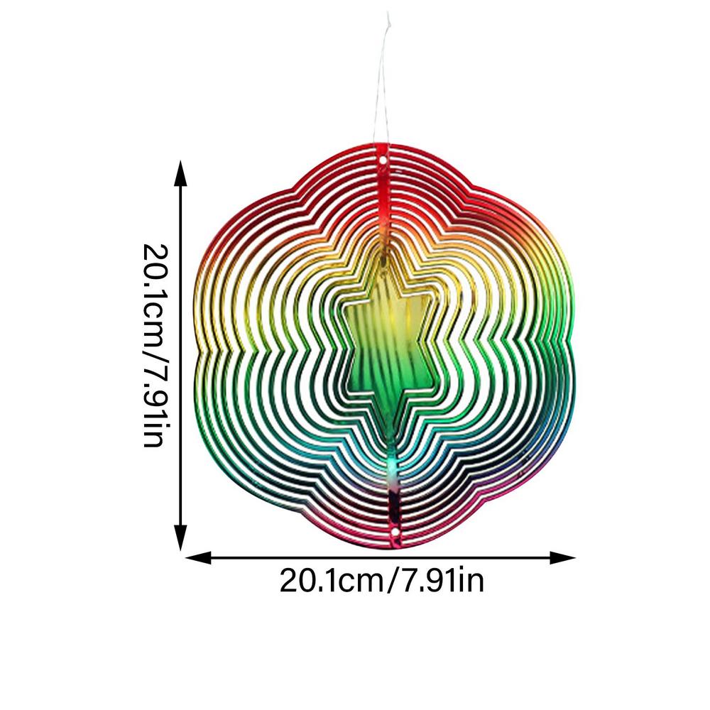 Colorful Hexagon 3D Bird Repelling Wind Chimes Rotating Wind Turn Bird Blinders For Garden Windows Orchards Barns Crops Boats