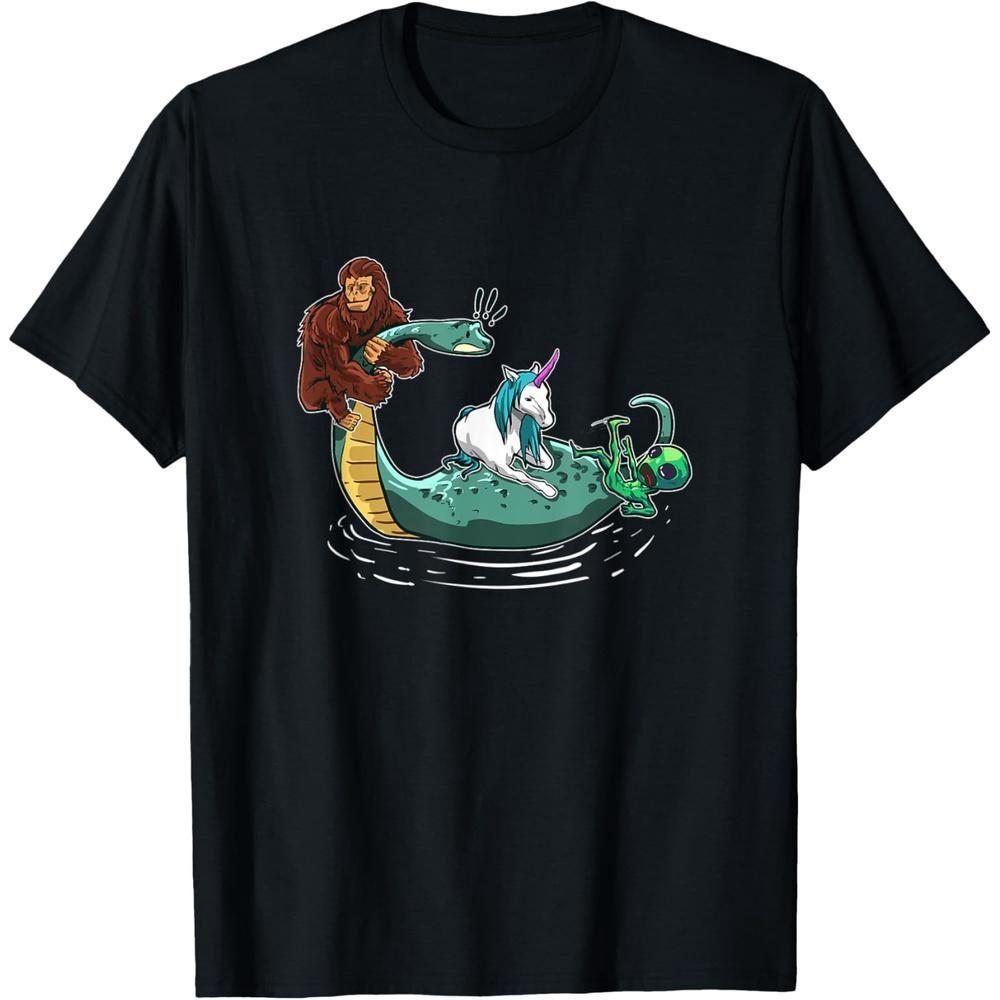 Mysterious Creatures Meme Gift | Bigfoot Alien Unicorn Nessi T Shirt XL чёрный