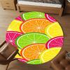 1pc Citrus fruits, Swirl patterns Round Chair mat Area Rug - Non-Slip, Floor Mat for Office, Bedroom, and Indoor Decor -1002202
