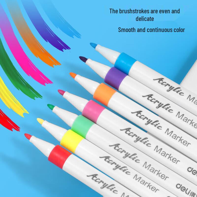 Deli 12-Color Acrylic Marker Set