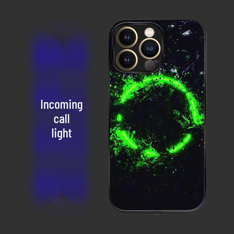Leuchtende Anti-Rutsch-Handyhülle für iPhone 16 Pro Max & Huawei bei eingehendem Anruf - Soundaktiviert, Verschleißfest, Siebenfarbiger Schutz.