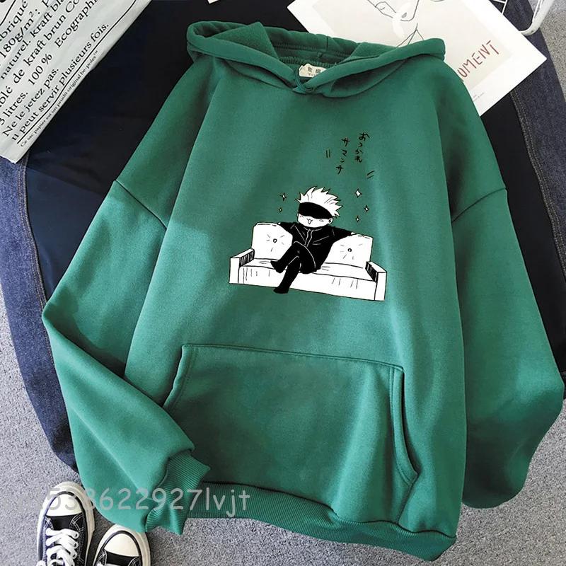 

Jujutsu Kaisen Аниме Толстовка Женская Gojo Satoru Print Aesthetic Sweatshirt Harajuku Streetwear Tops Dropshipping M