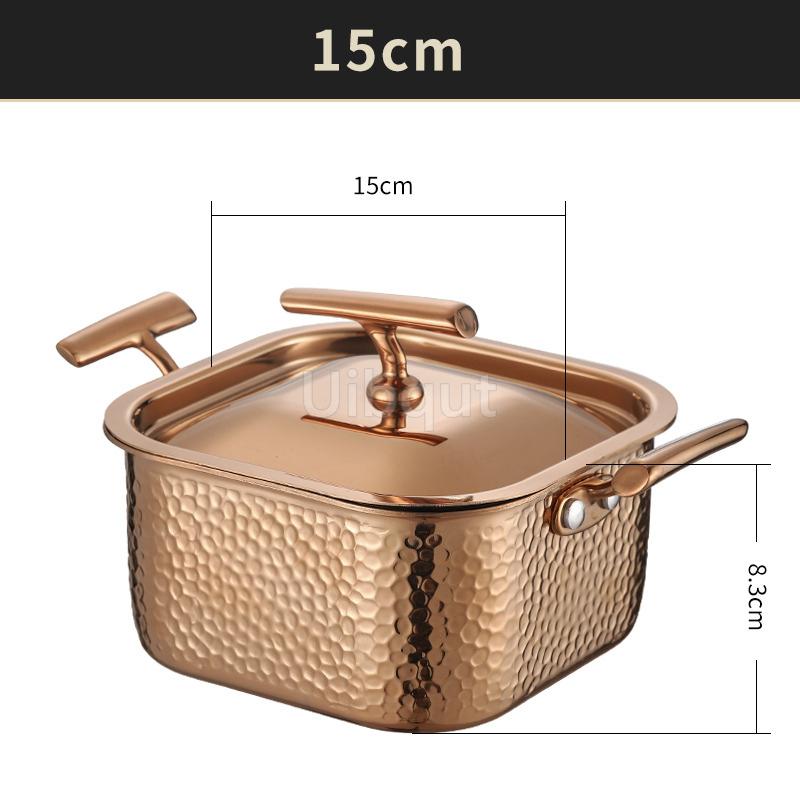 304 Stainless Steel Small Hot Pot One Person, One Pot for Household and Commercial Use Square Personal Hot Pot Chafing Dish