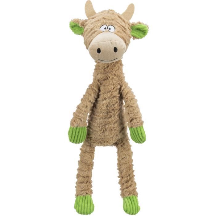 Jouet peluche pour chien - Trixie - Vache - Beige - Robuste - Avec son