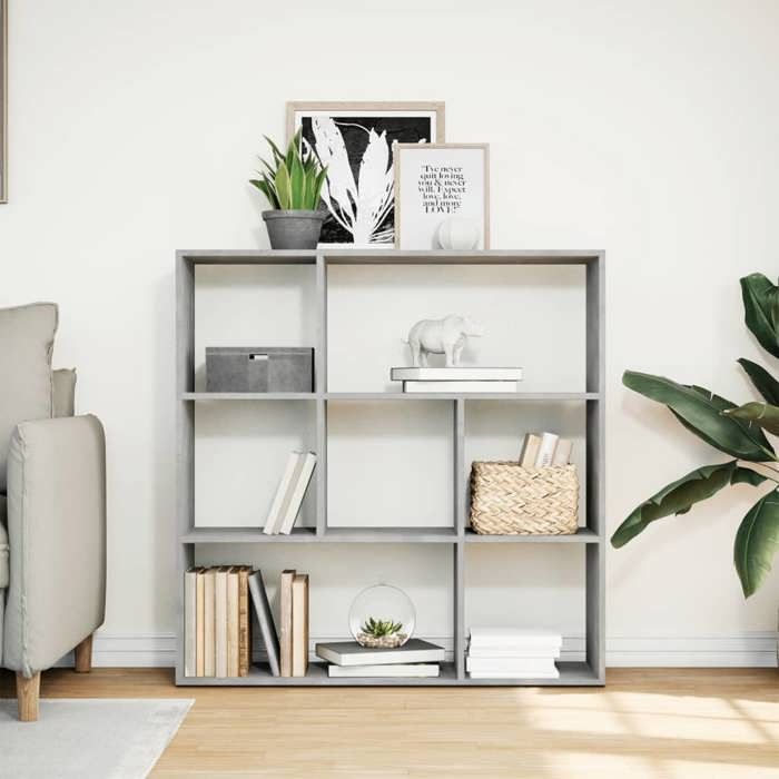 VidaXL Room Divider Shelf Concrete Grey 102x29x103.5 Cm, Shelf, Bookcase, Storage Shelf, 858051