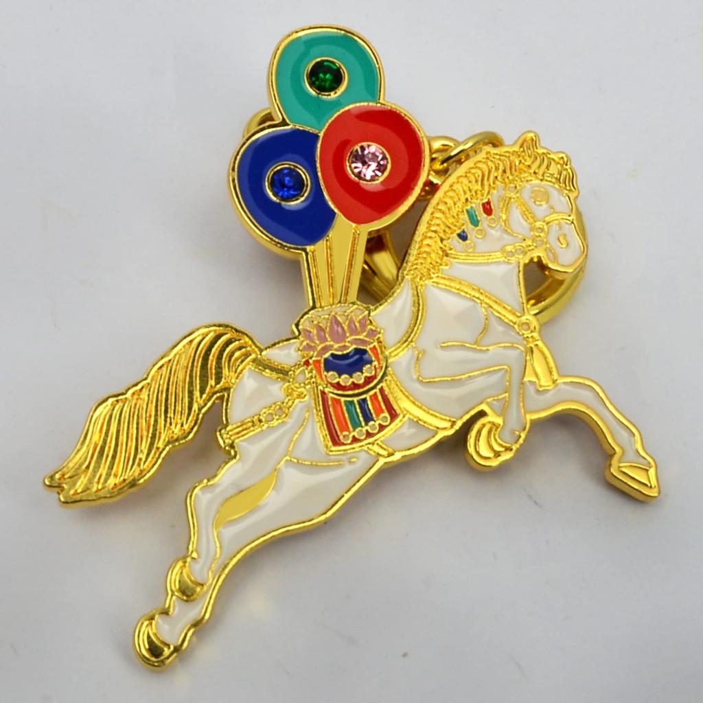 Feng Shui Joy Wind Horse Amulet Keychain Lucky Keychain W5329