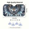 1Pcs Wolf Head Design Pattern Windshield Sunshade UV Rays Heat Blocker Keeps Vehicle Cool Unique Design Fit Sedans SUVs RVs