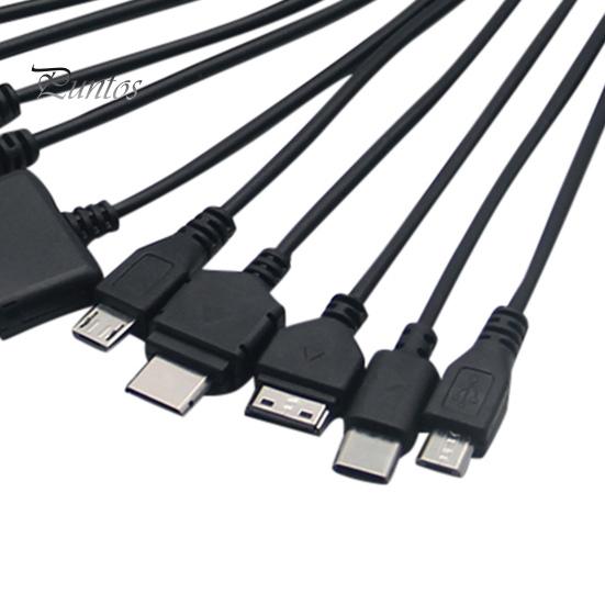 USB Data Cable 1 Drag 10 Multifunctional Plug Play Widely Compatible Charge USB Multi Charger Data Cord for Home