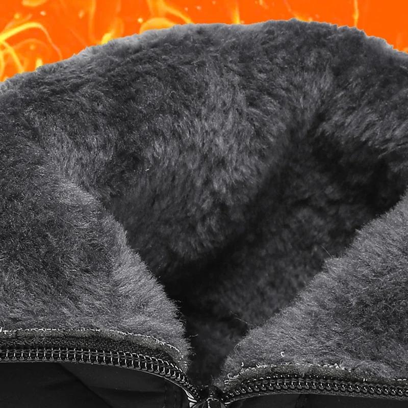 Fashion Faux Fur Thicked Plush Ankle Boots Men 2025 Waterproof Non-Slip Snow Boots Male Flat Heel Keep Warm Winter Cotton Padded Shoes