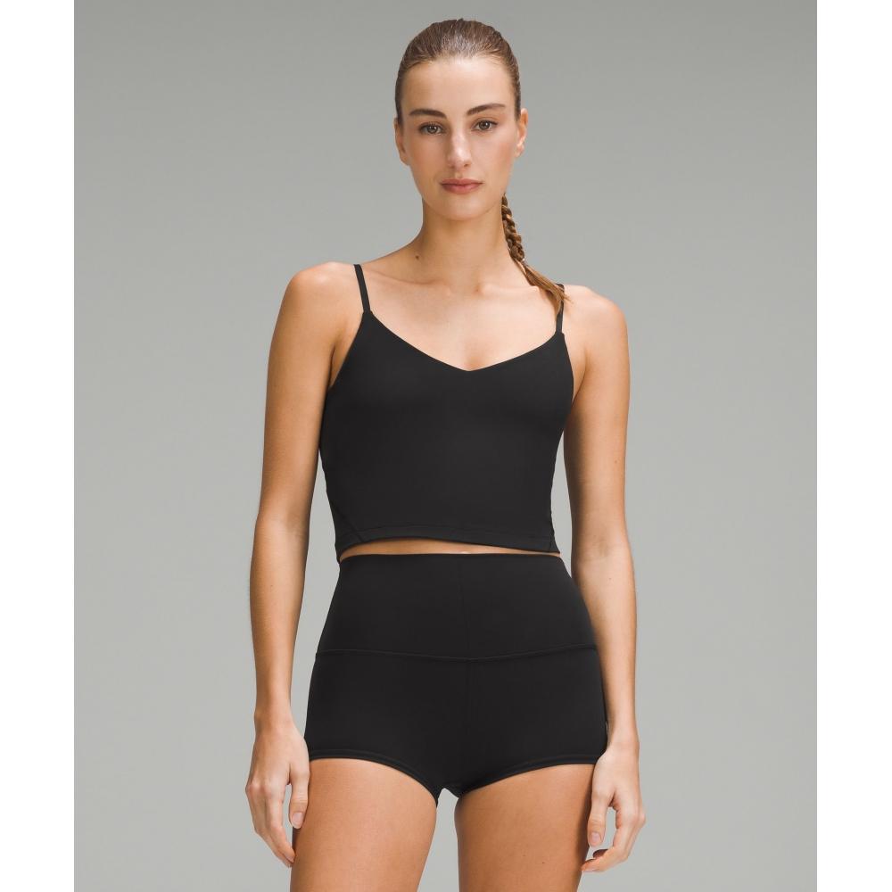 

Lululemon Align Cropped CAmi TAnk Top Light Support A B Cup BlAck 4
