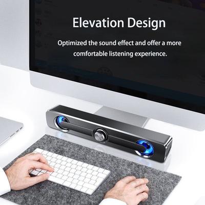 Głośniki Bluetooth na biurko - Soundbar zasilany przez USB, wejście Aux 3,5 mm, idealne do monitora stacjonarnego, PC, laptopów