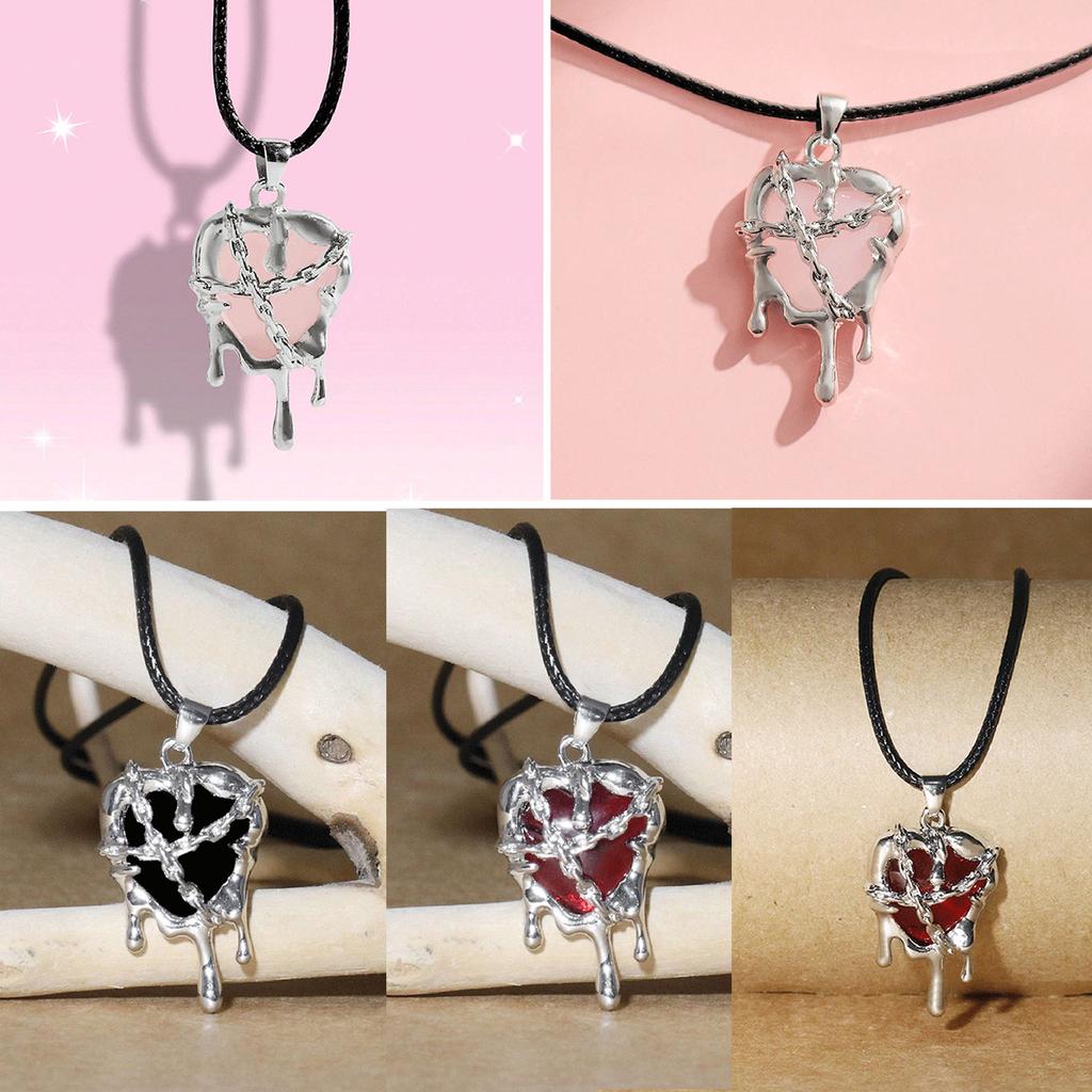 Crystal Heart Necklace Fashion Clavicle Chain Necklaces for Women Girls Hollow Irregular Heart Neck Chain Trend Jewelry