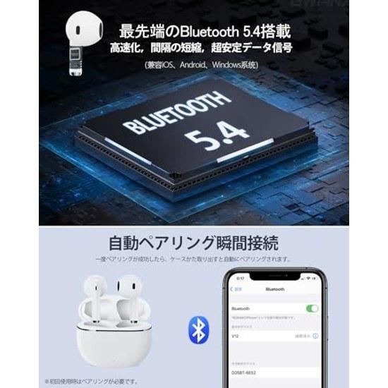 2026 Upgrade Version AOKIMI Wireless Earphones Bluetooth V12 Compact Lightweight Hi-Fi Up 36 Hours Playback Cordless ENC Noise Cancelling Automatic