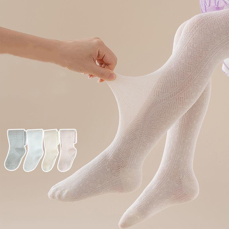 1-8 Years Combed Cotton Children's Tights Summer Thin Knitted Girls Pantyhose High Quality Mesh Leggings Baby Girls Clothes