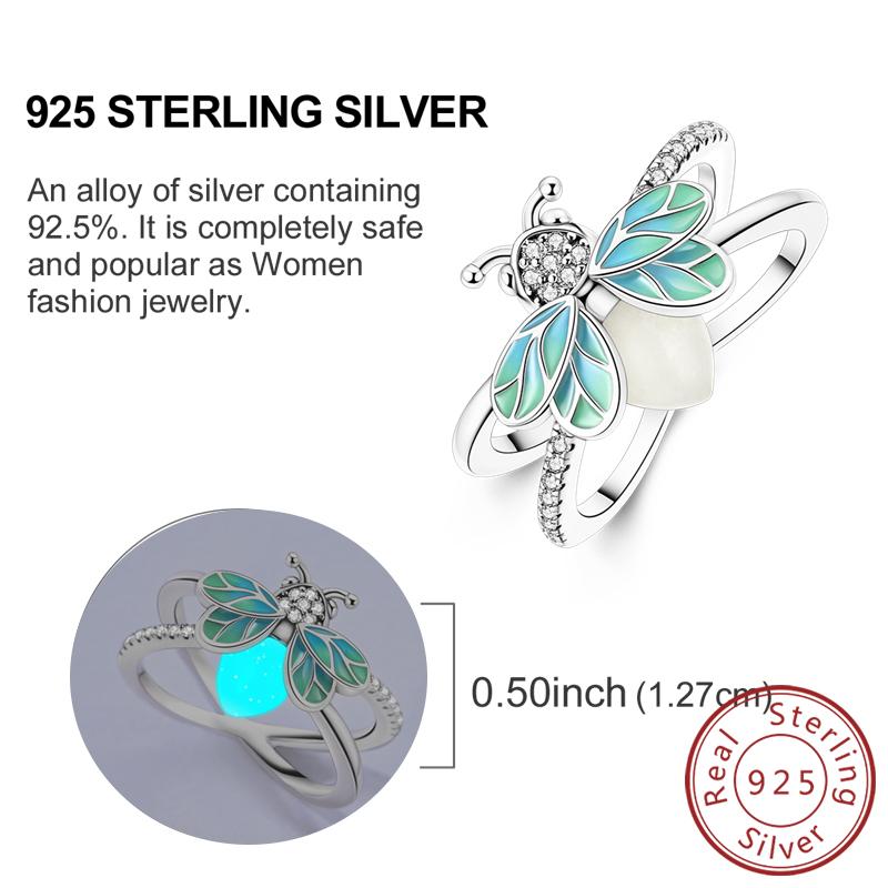 New 925 Silver Rings Firefly Hollow Rose Infinite Love Simple Ring for Women Wedding Engagement Party Jewelry Gift