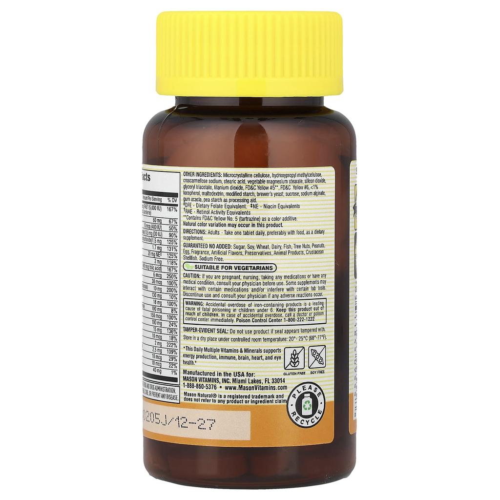 Mason Natural Daily Multivitamin & Mineral, 60 Tablets