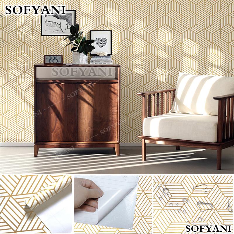 Self adhesive vinyl wallpaper thickened modern bedroom livingroom background wall old furniture wardrobe dormitory table sticker