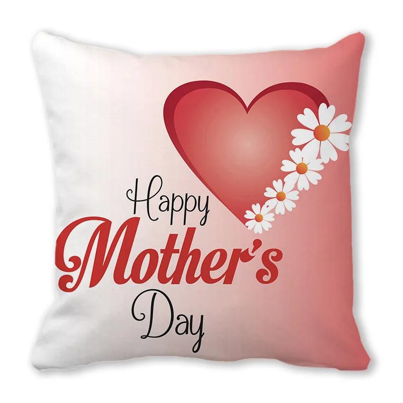 Love pattern cushion cover Happy Mother's Day Pillow Case Home Decorative Pillowcases Love Letter Throw Pillow cover 45x45cm