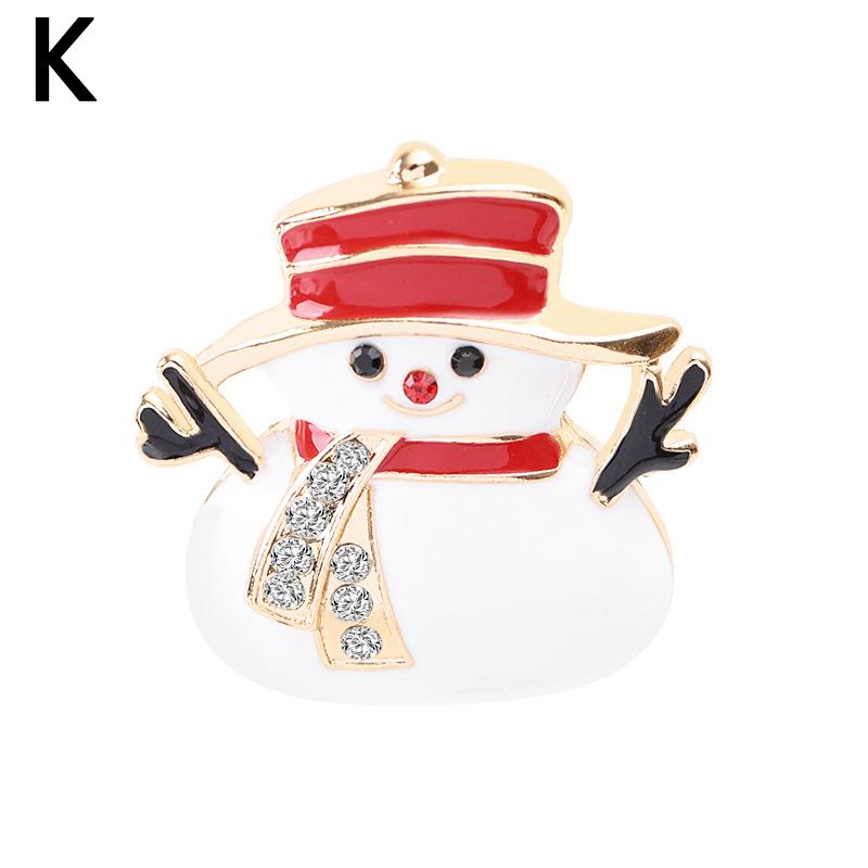 1PC Crystal Deer Brooch Pins Women's Christmas Brooch Jewelry Decoration Santa Claus Party Gifts