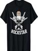 Rockstar Skeleton Skull Funny Halloween Costume T-Shirt
