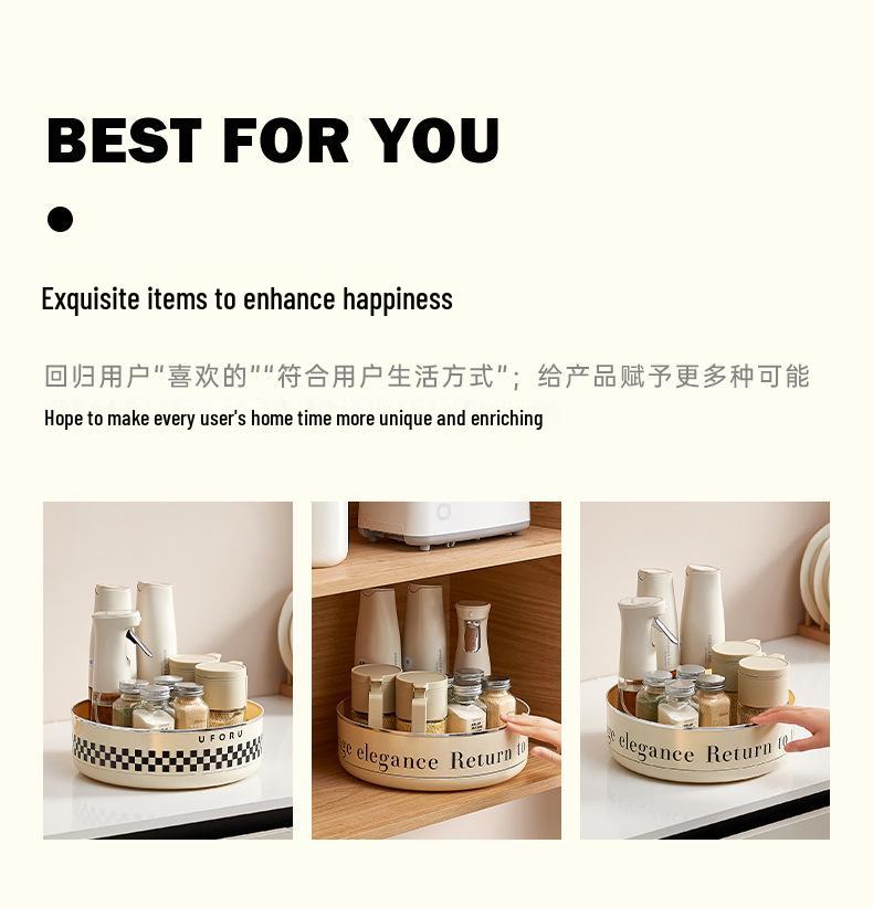 Rotating Kitchen Storage Rack: Large-Capacity Spice and Fruit Organizer