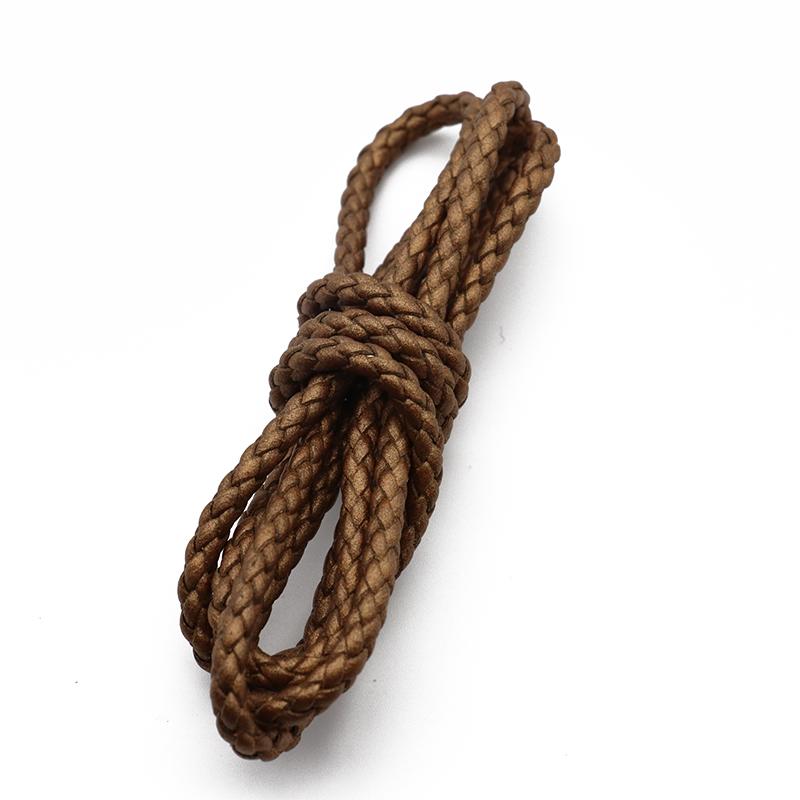 1/2 metru/balení Kulaté pletené šňůrky z pravé kůže 3/4/5/6 mm Vintage kožená šňůrka Pro výrobu kožených náramků a šperků