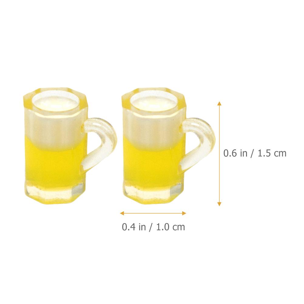 20 Pcs Miniature Beer Mugs Realistic Mini Beer Cups Mini House Accessories Glassware Drinkware Kitchen Bar Items