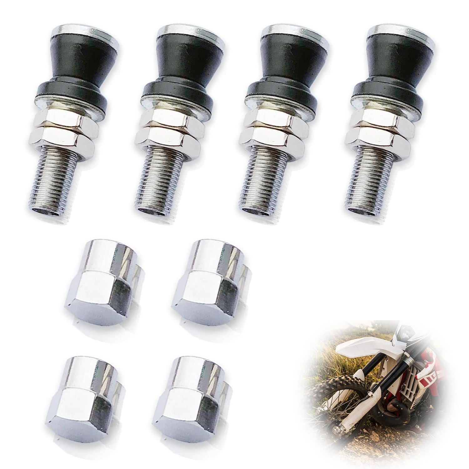 

TVETE TR161 Воздушный клапан, Клапан шины, Воздушный клапан шины, Набор из 4 штук, Бескамерная шина