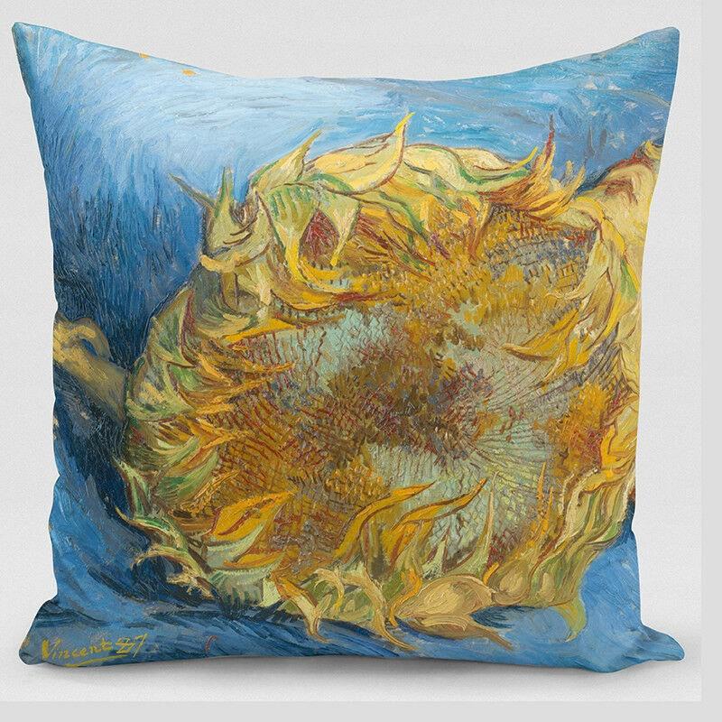 Luxurious Vincent Van Gogh Oil Painting Cotton Linen Pillow Case Sofa Cushion Cover