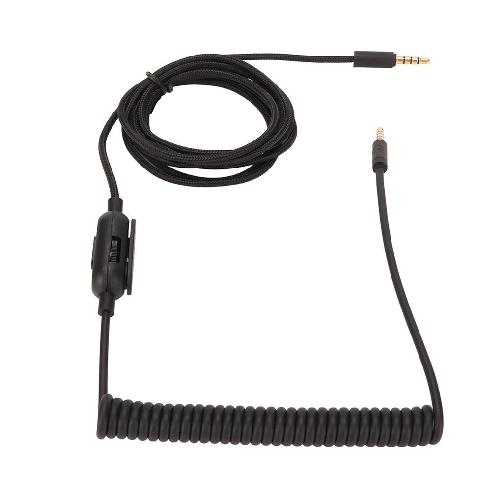 3.5mm Male to 3.5mm Male Coiled Sound Cable Headphone Spring Coiled Cable Replacement for Logitech GPRO GPRO G233 G433