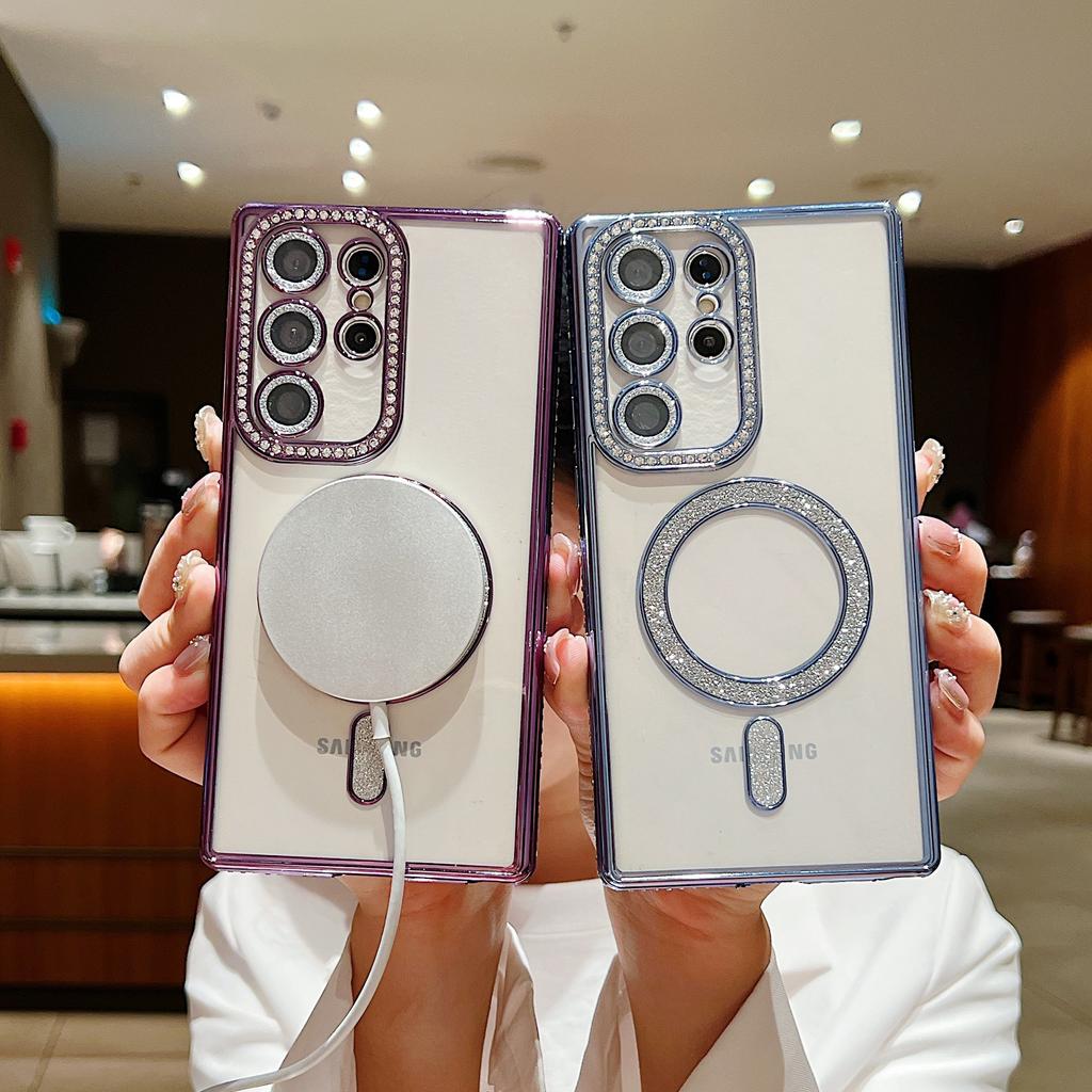 Samsung S24 Ultra Case S23 Diamond Enclosed A54 Full Inclusive Protective Case Wireless Charging