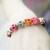 Tibetan Prayer Multi Color Skull Beads Handmade Stretch Bracelet Fashion Jewelry