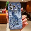 Blue Ink Cat Magnetic Phone Case For iPhone 17 Pro Max 16 15 14 13 Pro Max For Magsafe Wireless Charge Matte Hard PC Back Cover