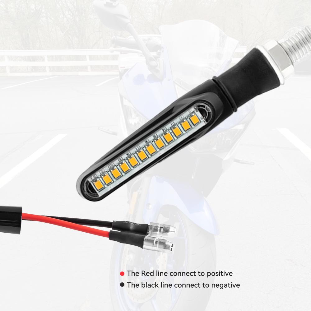 Moto Led Flowing Water Blinker Bendable Flashing Signals Lamp Universal Motorcycle Turn Signal Light Built Relay 12V Flasher