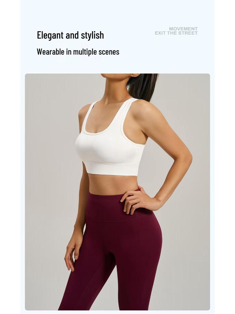 Women's Racerback Shockproof Sports Bra with Beautiful Back Design and Hook-and-Eye Closure