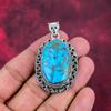 Kupfer Türkis 925 Sterling Silber Anhänger, handgefertigter Anhänger Edelstein Schmuck, Geschenke für Frau brandneuer Anhänger