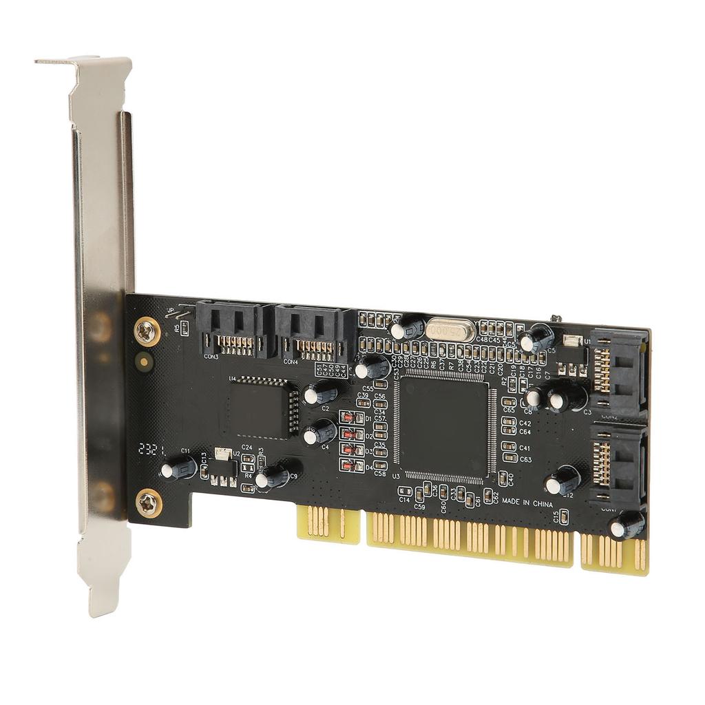 PCI to 4 Port SATA Card 4 Independent Serial ATA Channels 1.5Gbps Transfer PCI SATA Controller for