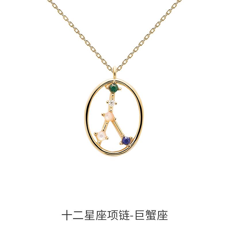 New 925 Sterling Silver 12 Constellation Necklace Personality Charm Fashion Style Pendant Choker for Women Fine Jewelry