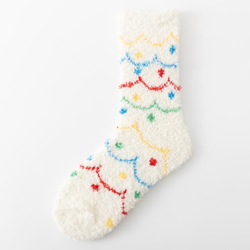 

5/10 пар повседневных носков из кораллового флиса для женщин со свежими и красочными узорами в горошек, зимние теплые послеродовые носки, флисовые носки для сна для домашнего использования 5 Pairs