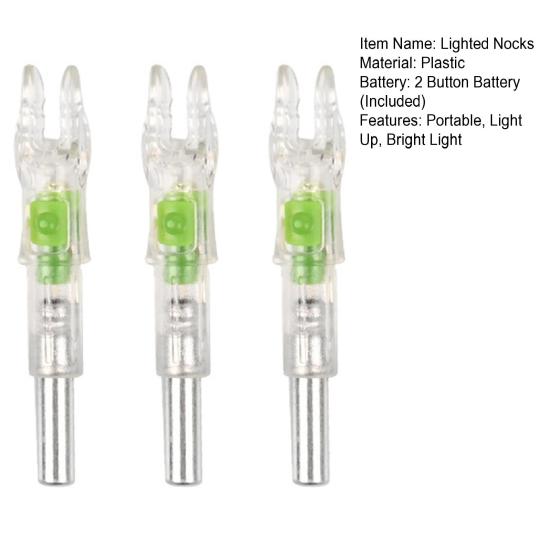 3 Pcs Lighted Nocks for Arrows with 0.244 Inside Diameter LED Light Up Nocks with ON/Off Switch for Archery Hunting