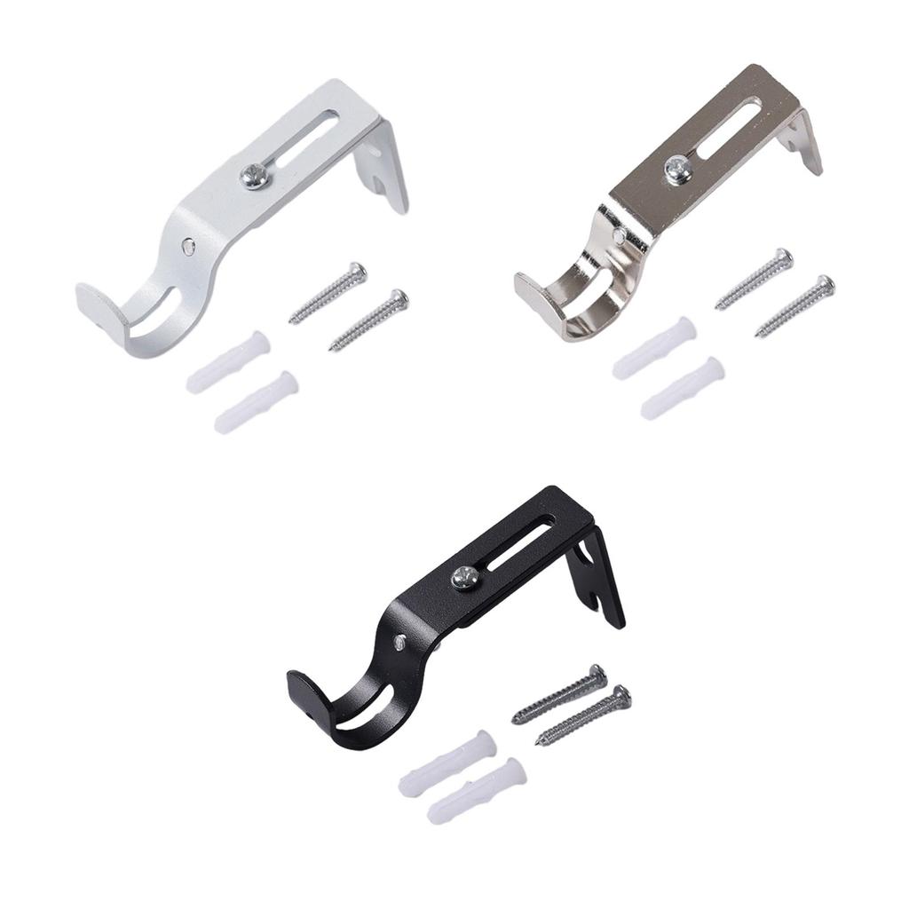 Curtain Rod Bracket Single Rod Bracket for Wall Universal Curtain Rod Holder for 1inch Drapes Rod Curtain Rod Hook with Screws