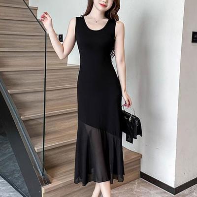 Sleeveless Vest Dress Women's Summer New Suspender Skirt Long Black Hip Skirt Slim Design